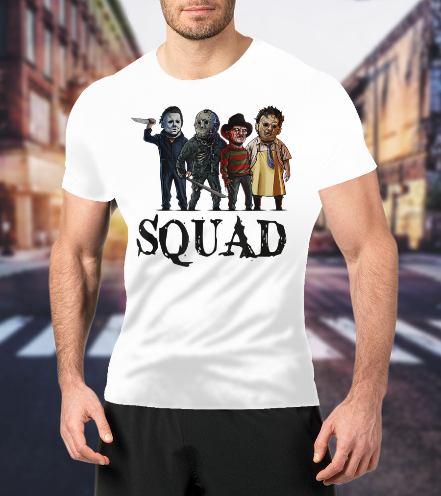 Halloween Horror Movies Fan Lover Squad Iconic Characters T-Shirt