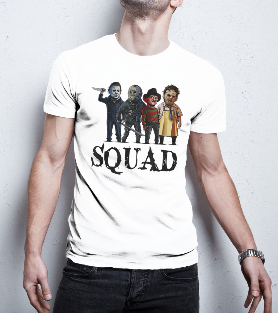 Halloween Horror Movies Fan Lover Squad Iconic Characters T-Shirt