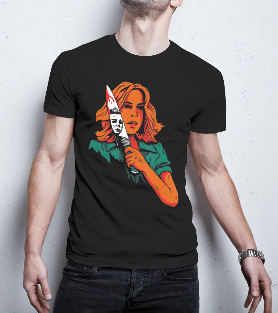 Halloween Horror Movie Girl Killer Mask 13th Knife T-Shirt