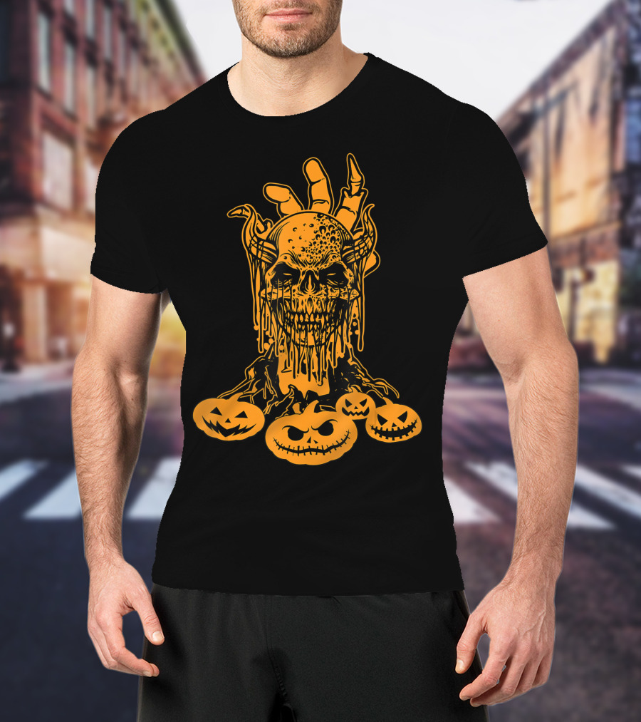 Happy Halloween Skull Horror Spooky Humorous Pumpkin Collection T-Shirt