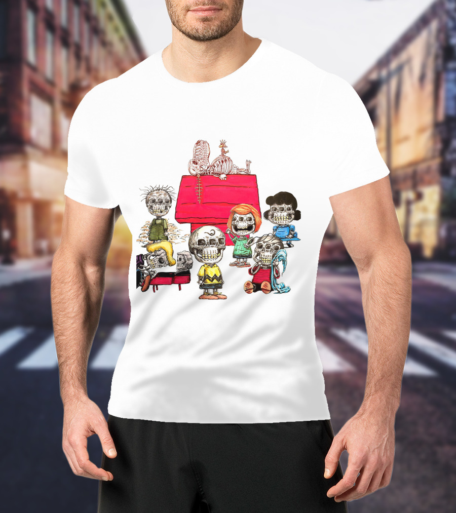 Snoopy Family Halloween Skulls Peanuts Gang T-Shirt
