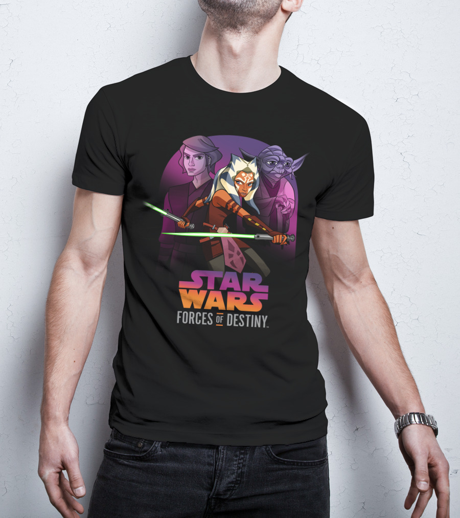 Star Wars Forces Of Destiny Ahsoka Anakin Yoda Jedi Adventure T-Shirt