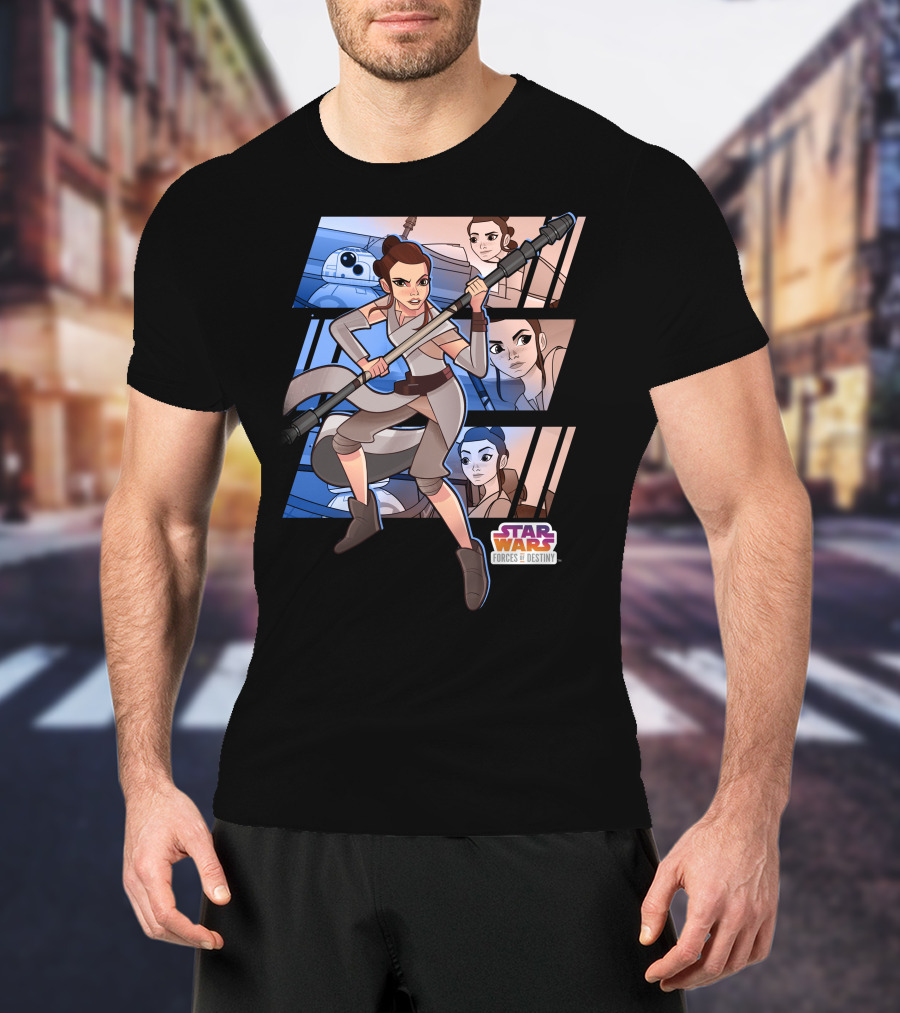 Star Wars Forces Of Destiny Rey And BB-8 Adventure Scenes T-Shirt