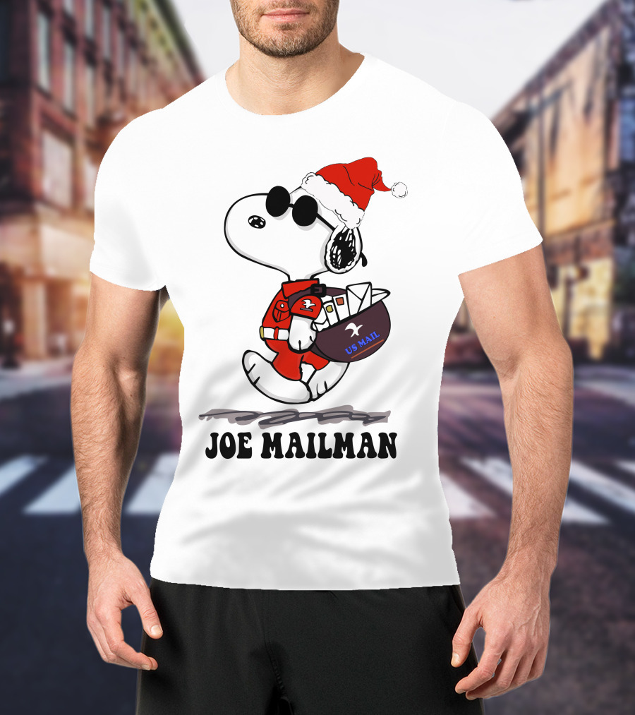 Joe Mailman Snoopy Santa Usps Holiday Delivery T-Shirt