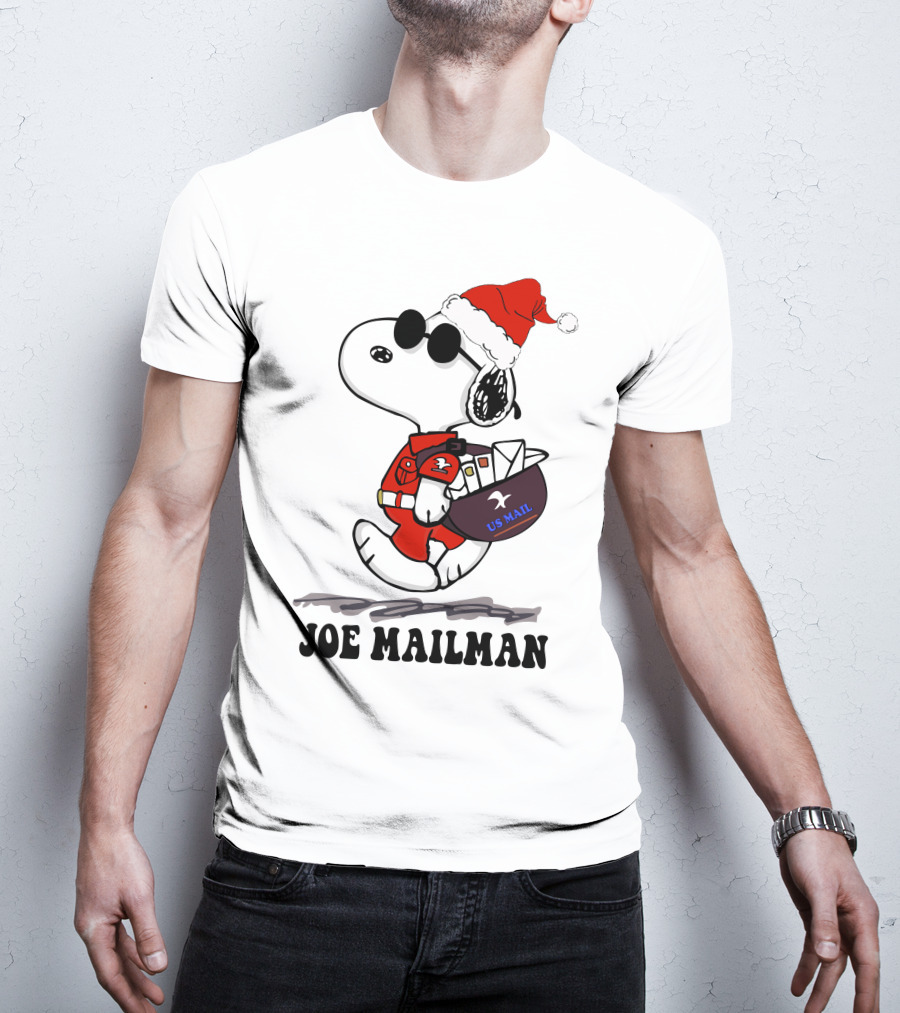 Joe Mailman Snoopy Santa Usps Holiday Delivery T-Shirt