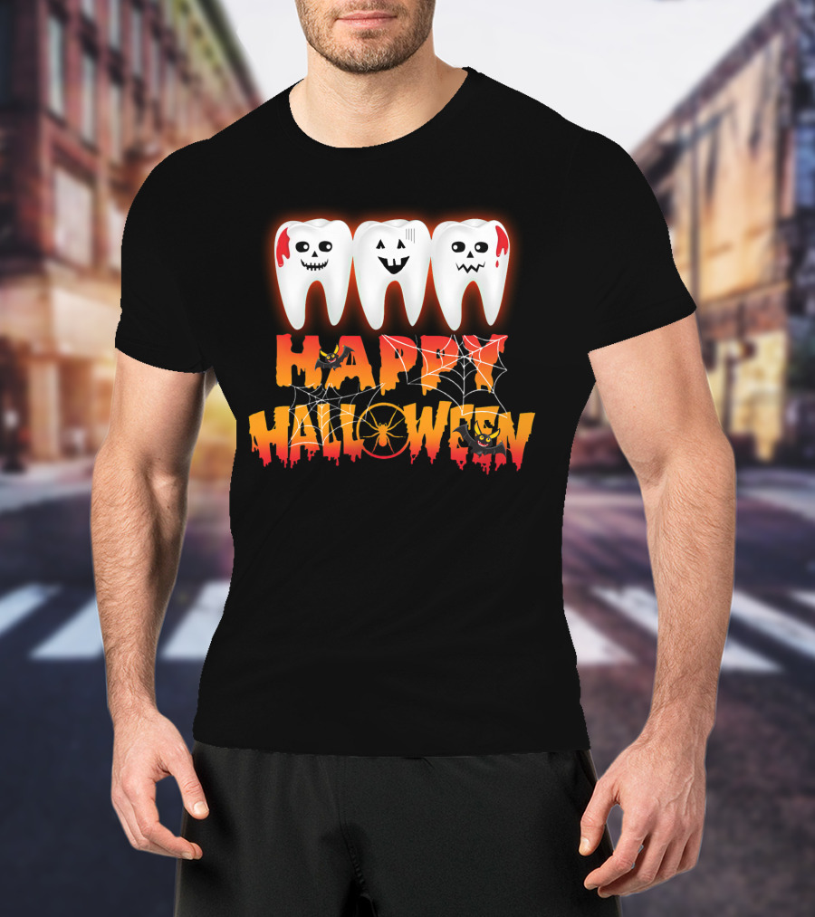 Happy Halloween Funny Costume Dental Teeth T-Shirt