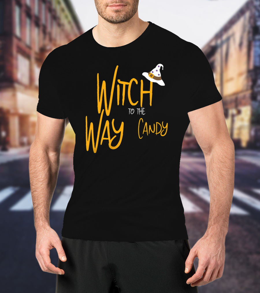 Witch Way To The Candy Halloween Witch T-Shirt