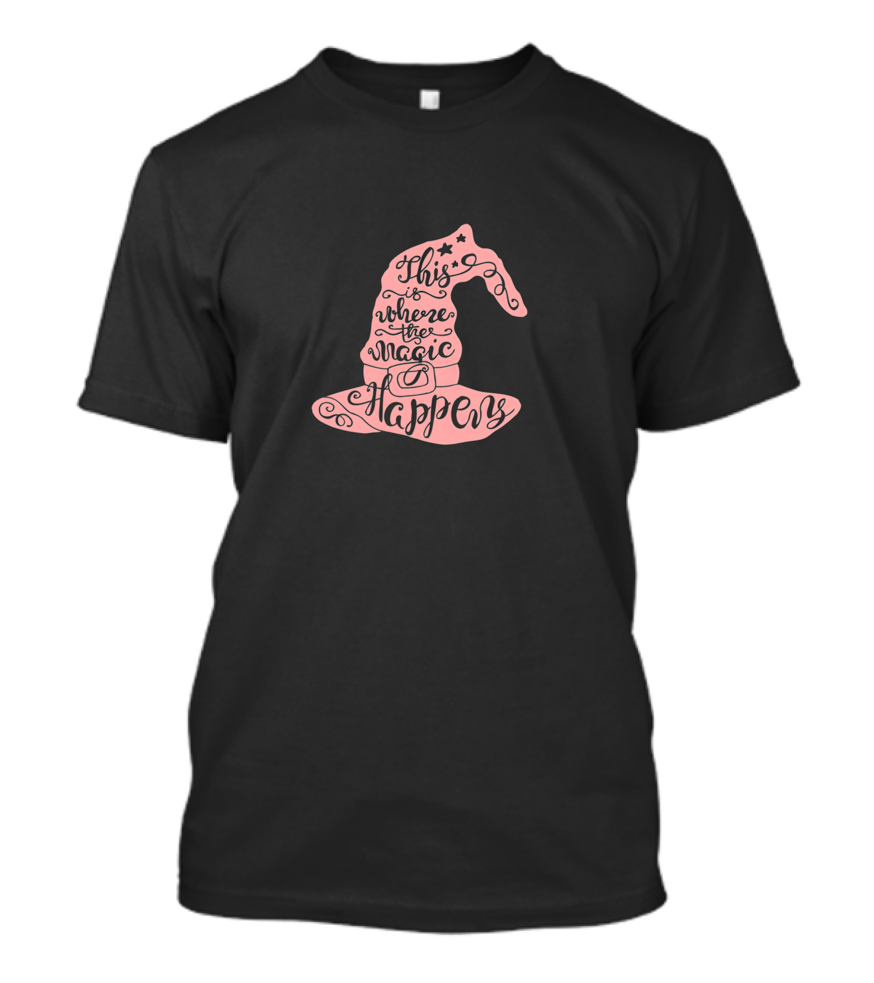 This Is Where The Magic Happens Halloween Witch Hat With Spell Witchcraft T-Shirt