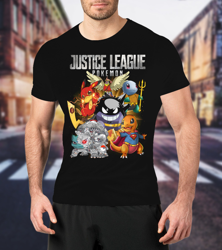 Justice League Pokemon Mashup Characters T-Shirt