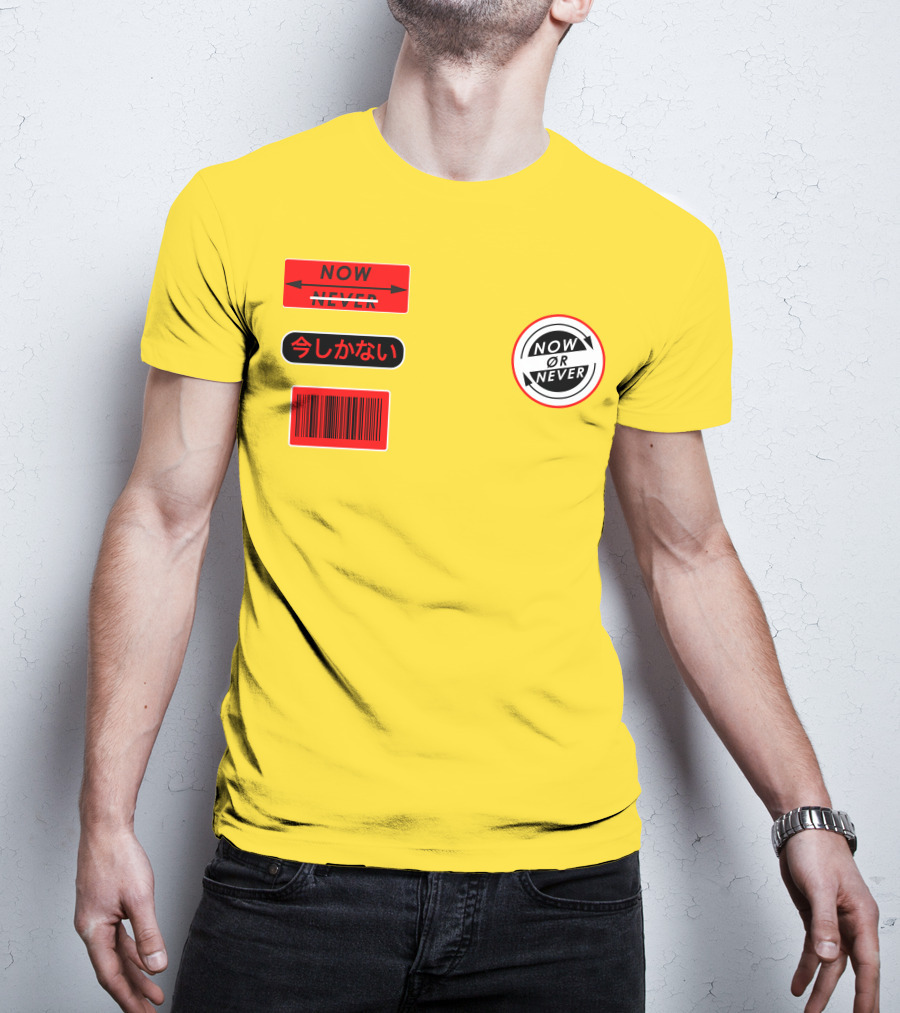 Now Or Never Colby Brock Merch Japanese Text Barcode T-Shirt