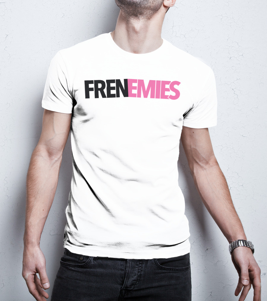 H3 Frenemies Pink And Black Text Logo Merch T-Shirt