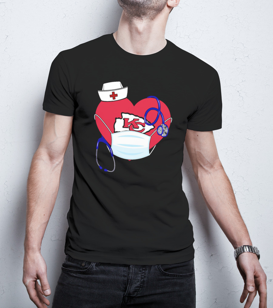 Heart KC Nurse Medical Stethoscope T-Shirt