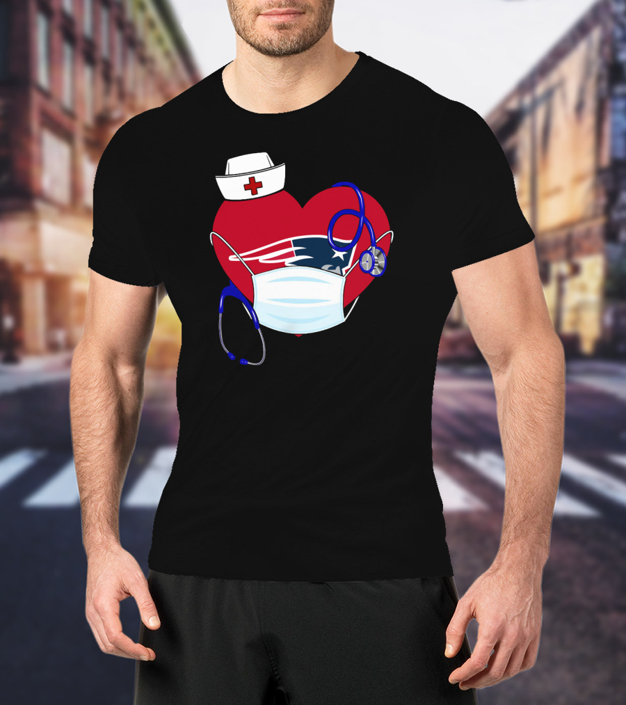 Heart Patriots Nurse Healthcare Mask Stethoscope T-Shirt