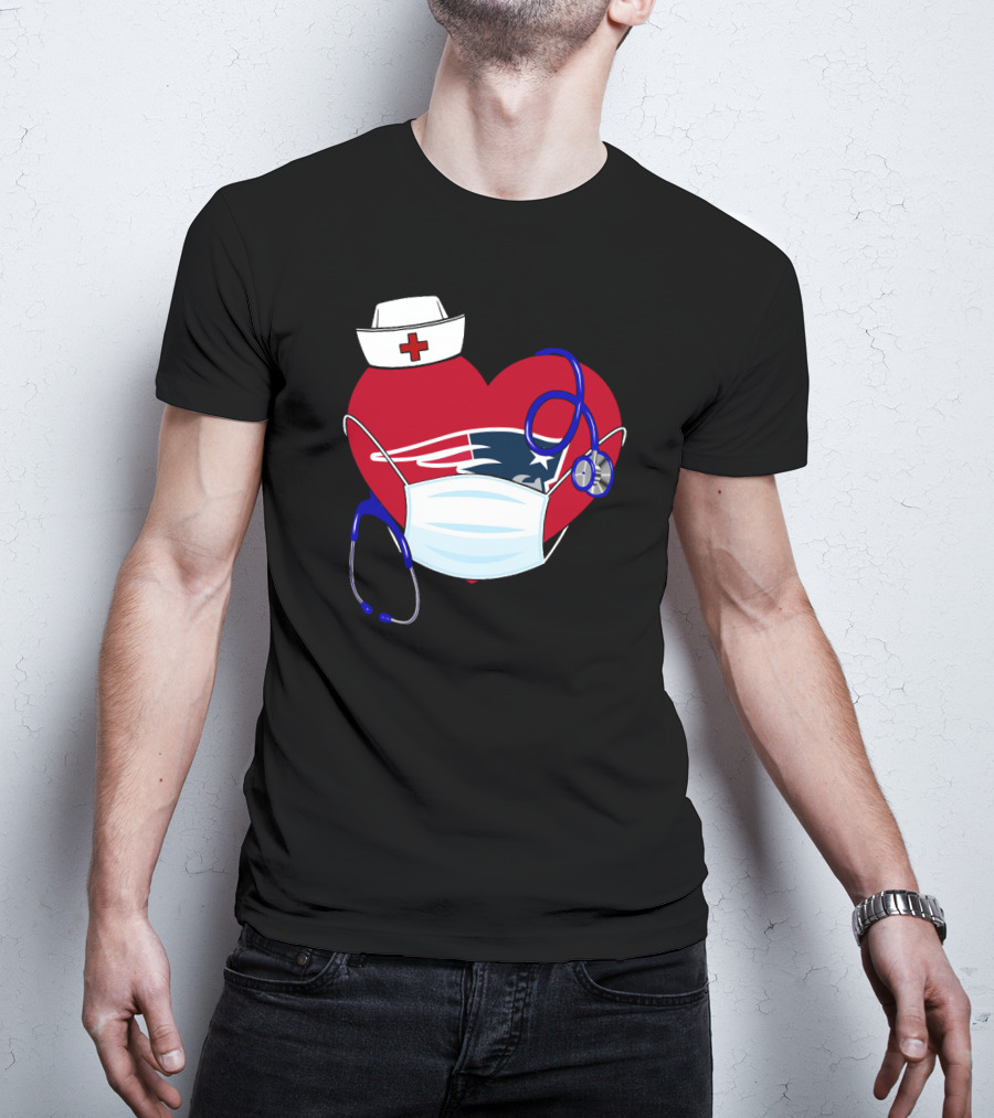 Heart Patriots Nurse Healthcare Mask Stethoscope T-Shirt