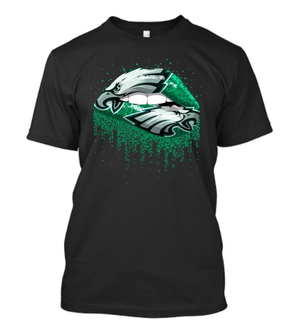 Philadelphia Eagles Glitter Lips T-Shirt