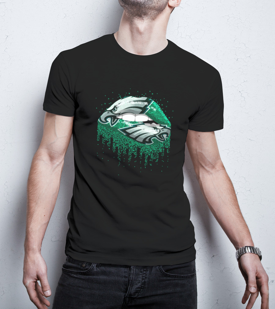 Philadelphia Eagles Glitter Lips T-Shirt