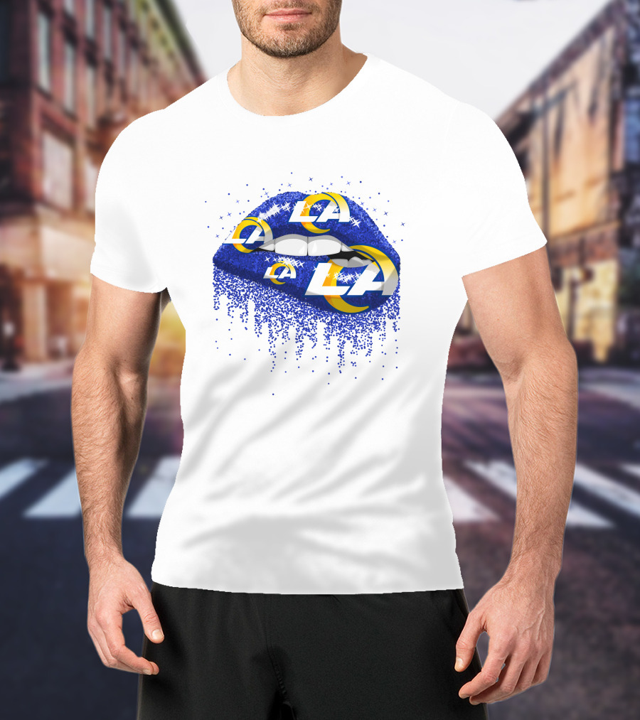 Los Angeles Rams Blue Lips With Team T-Shirt