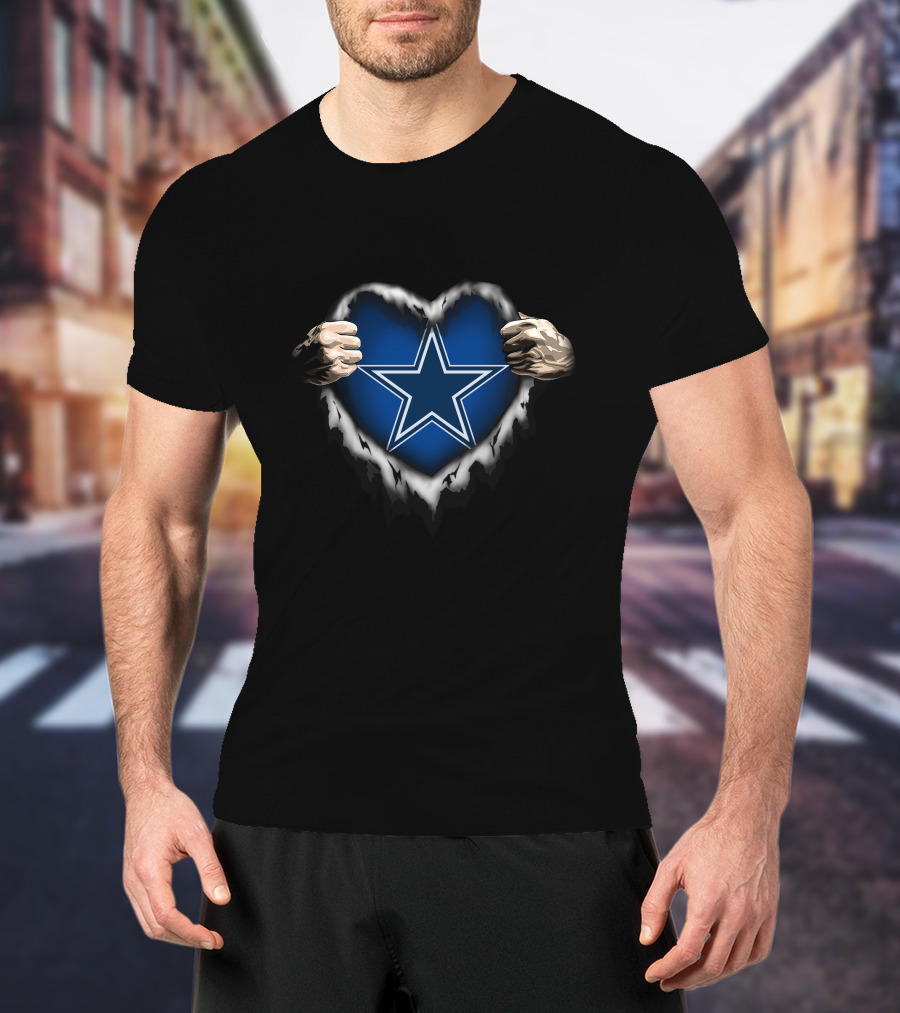 Dallas Cowboys Ripped Heart T-Shirt