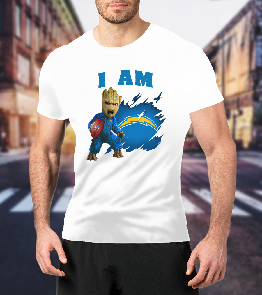I Am Groot Los Angeles Chargers Football Marvel Character T-Shirt