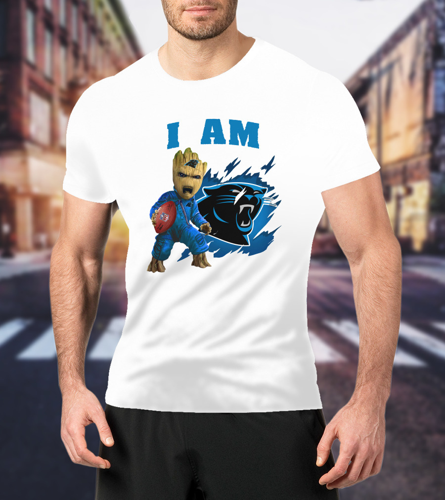 I Am Groot Carolina Panthers NFL Football Groot With Panthers T-Shirt