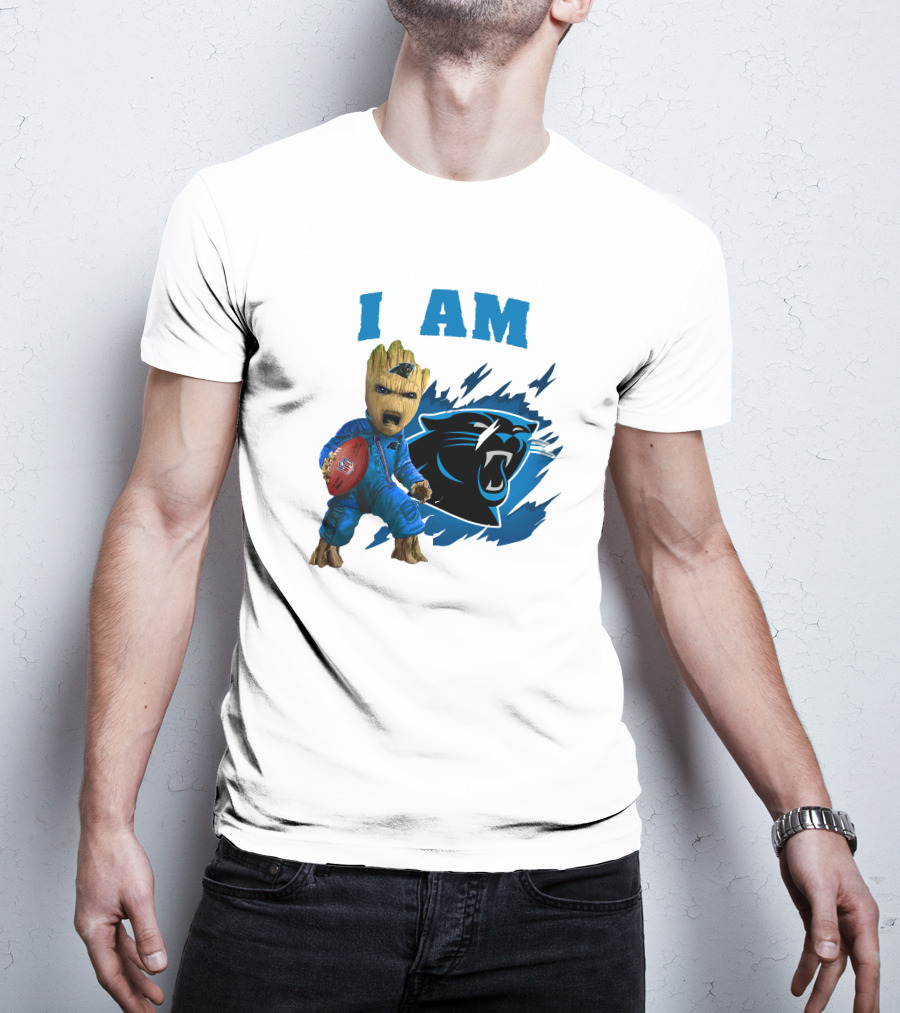 I Am Groot Carolina Panthers NFL Football Groot With Panthers T-Shirt