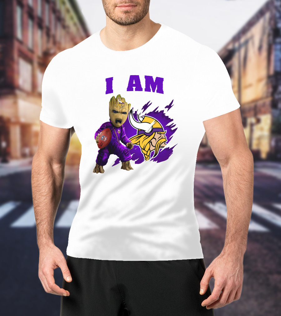 I Am Groot Minnesota Vikings Football Character T-Shirt