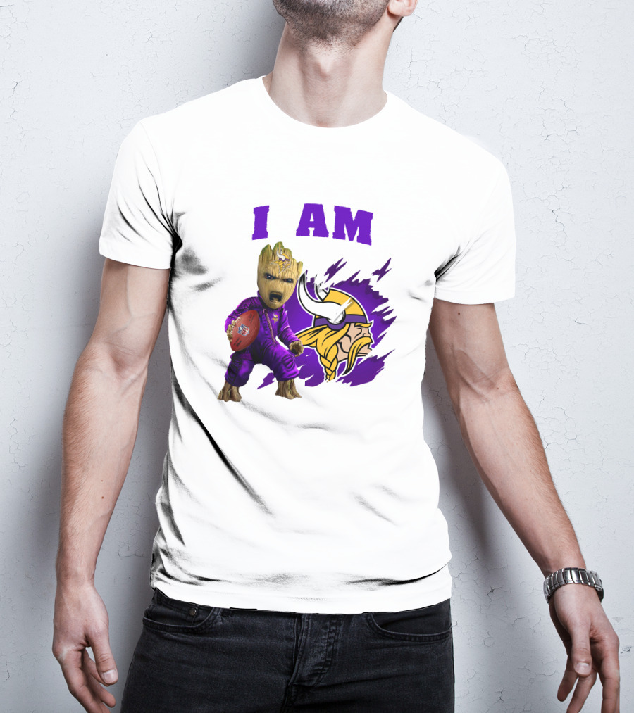 I Am Groot Minnesota Vikings Football Character T-Shirt