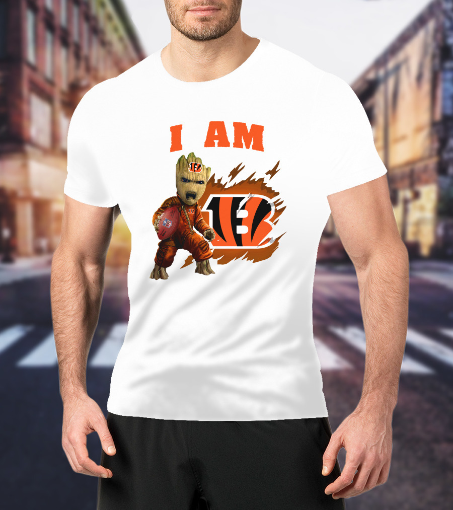 I Am Groot Bengals NFL Logo Football Character T-Shirt