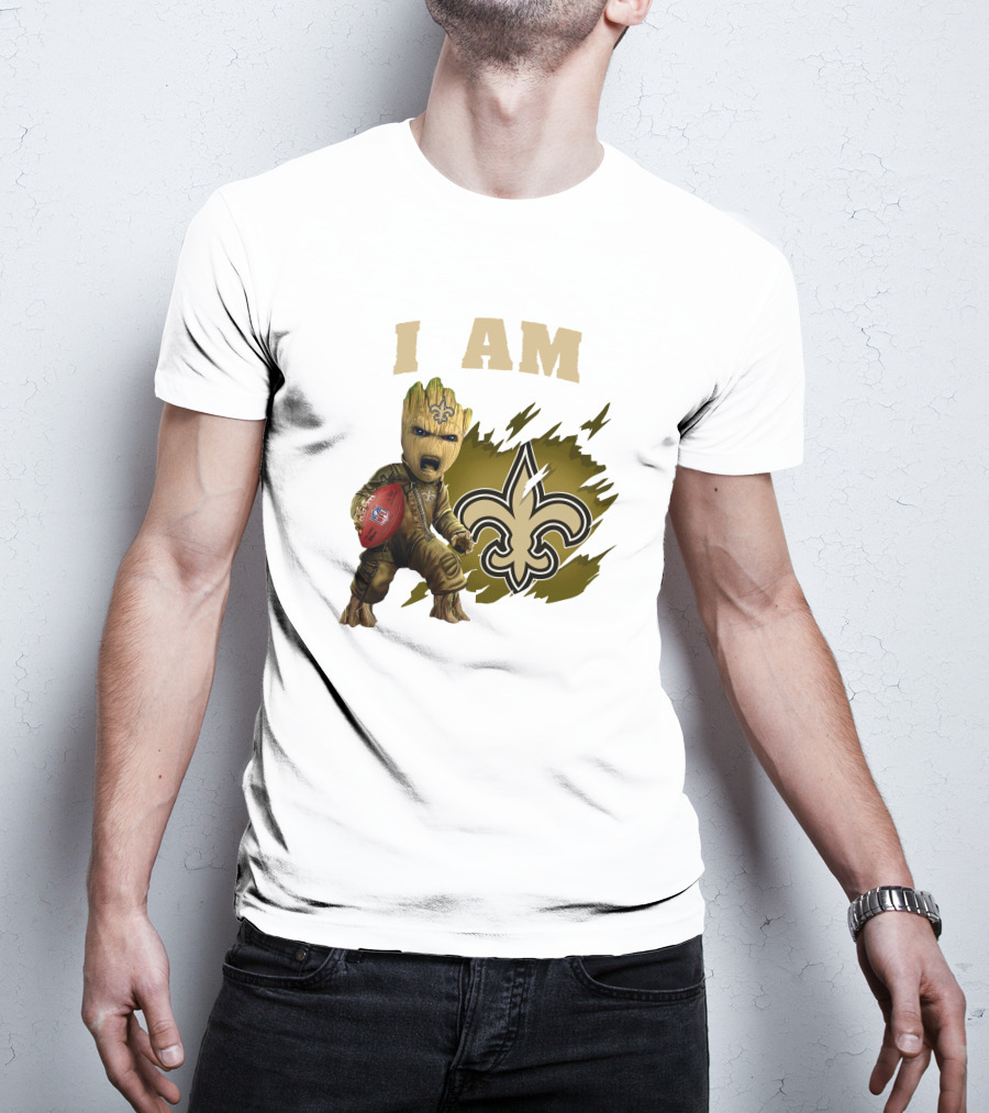 I Am Groot New Orleans Saints Football Fleur-de-lis T-Shirt