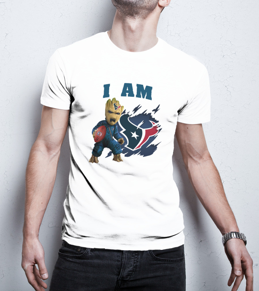 I Am Groot Houston Texans NFL Fan Gear T-Shirt
