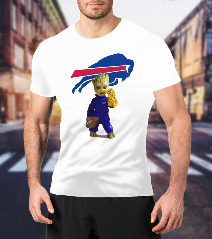 Buffalo Bills Groot Football Infinity Gauntlet T-Shirt