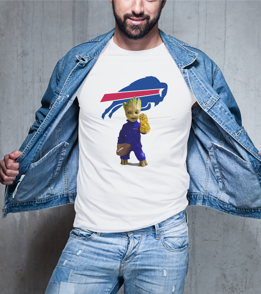 Buffalo Bills Groot Football Infinity Gauntlet T-Shirt
