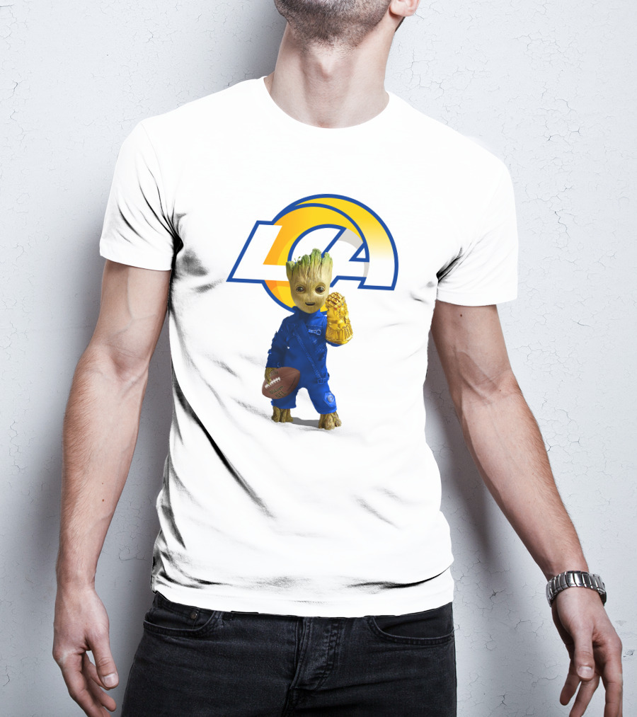 Los Angeles Rams Groot Football Infinity Gauntlet T-Shirt