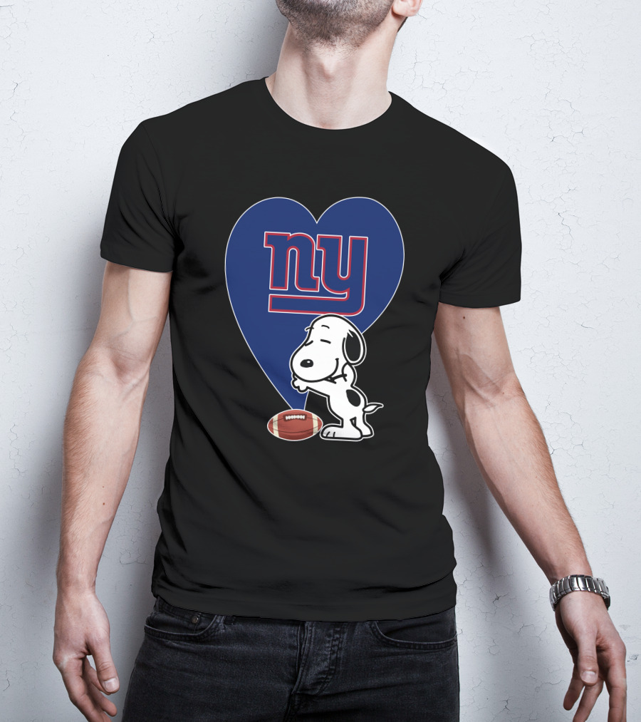 Snoopy Hugging New York Giants Football Heart T-Shirt