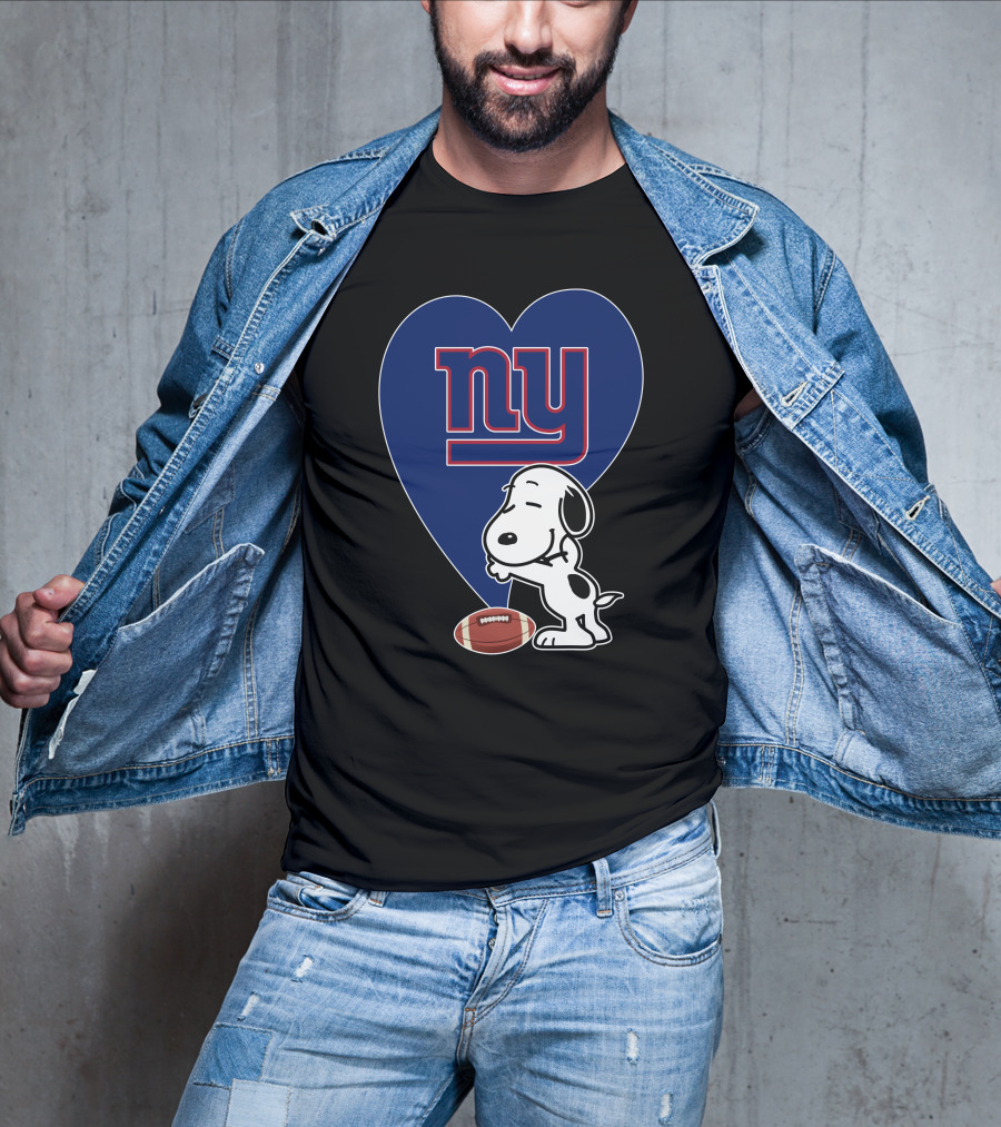 Snoopy Hugging New York Giants Football Heart T-Shirt