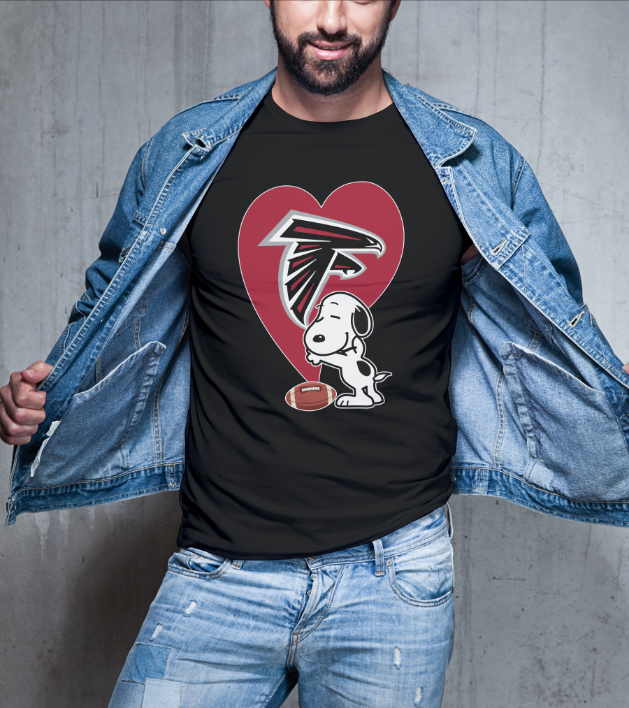 Atlanta Falcons Snoopy Heart Football Hug T-Shirt