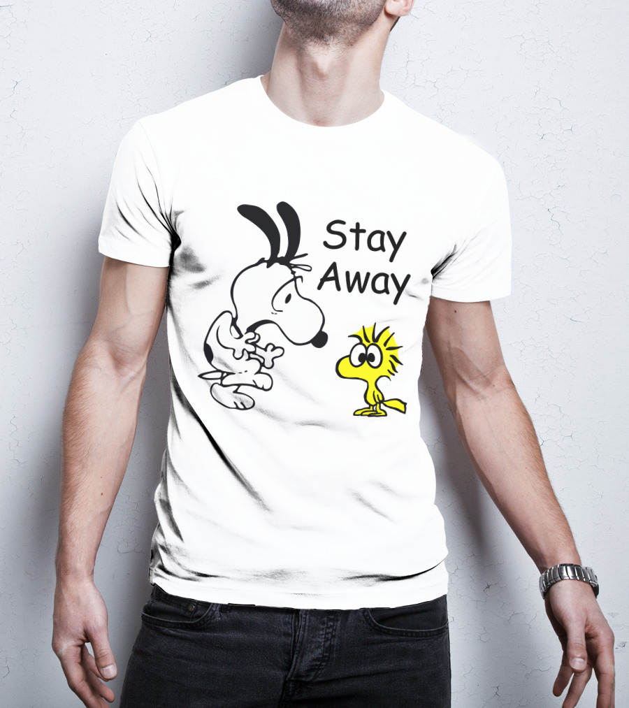 Stay Away Snoopy And Woodstock Confrontation T-Shirt