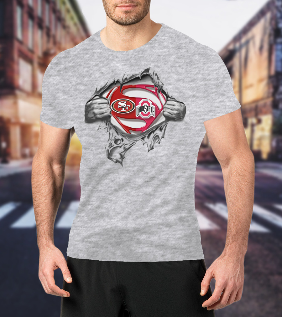 San Francisco 49ers Ohio State Buckeyes Superman Logo Mashup T-Shirt