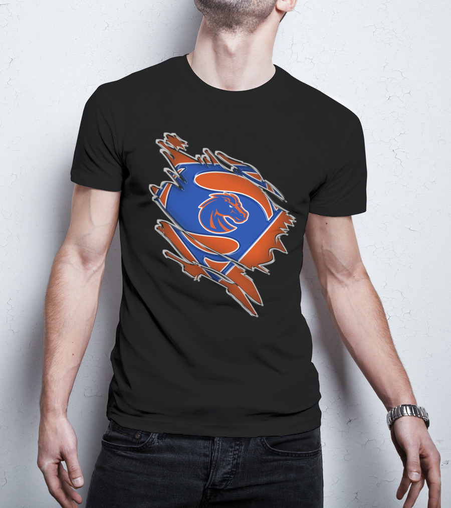 Boise State Broncos Superman Logo Emblem T-Shirt