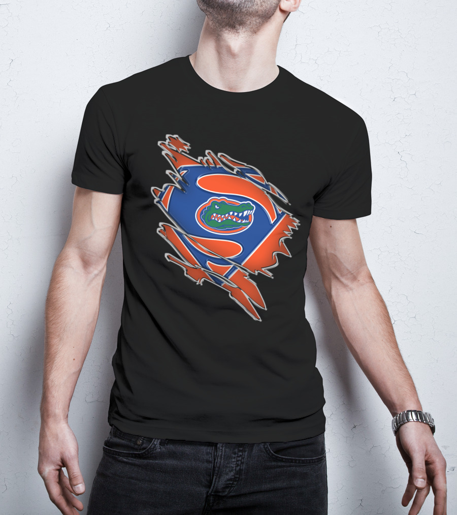 Florida Gators Super Man Logo With Alligator Emblem T-Shirt