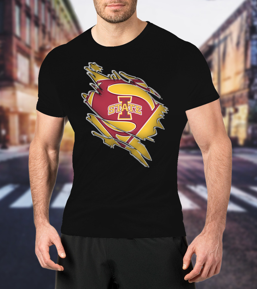 Iowa State Cyclones Superman Logo Burst T-Shirt