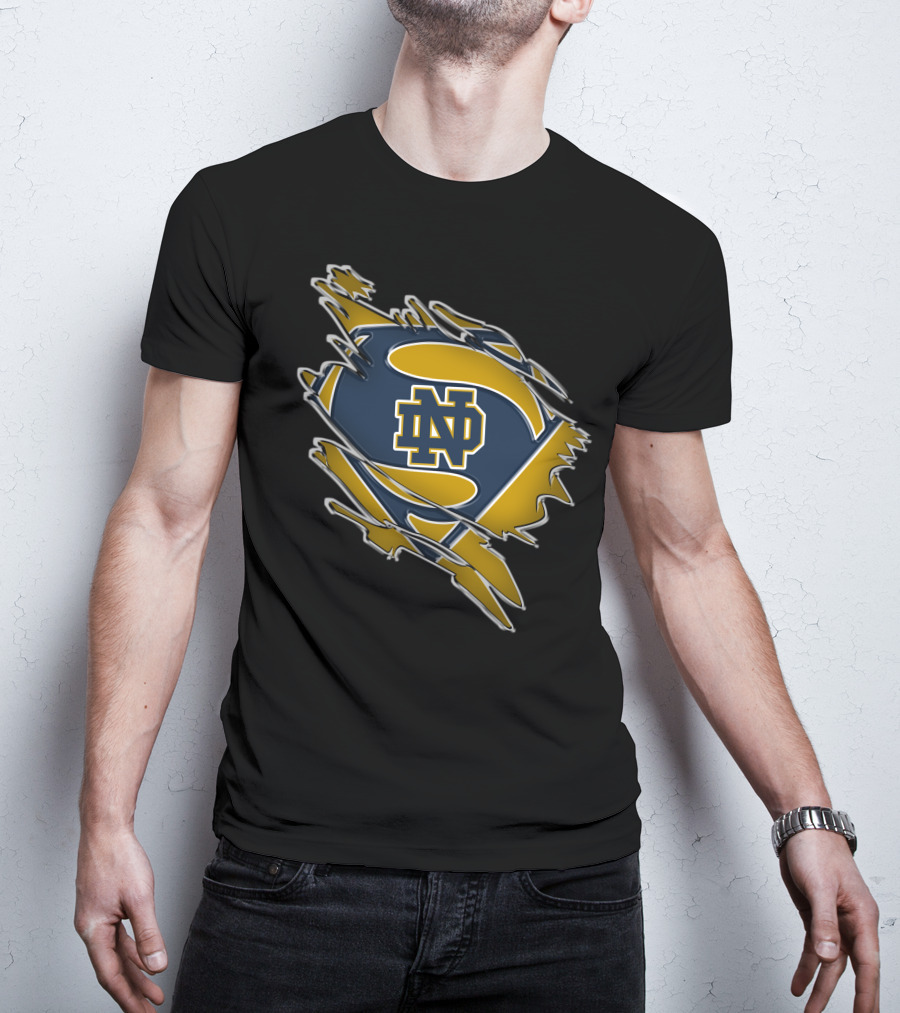 Notre Dame Fighting Irish Superman Logo ND Shield T-Shirt