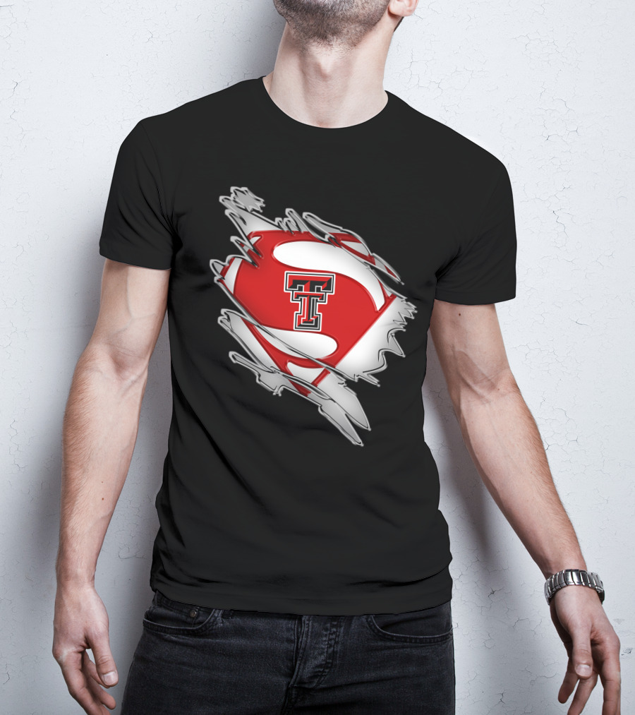 Texas Tech Red Raiders Double T Superman Shield T-Shirt