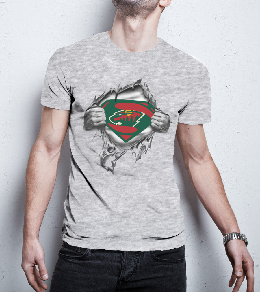 Minnesota Wild Superman Logo Burst T-Shirt