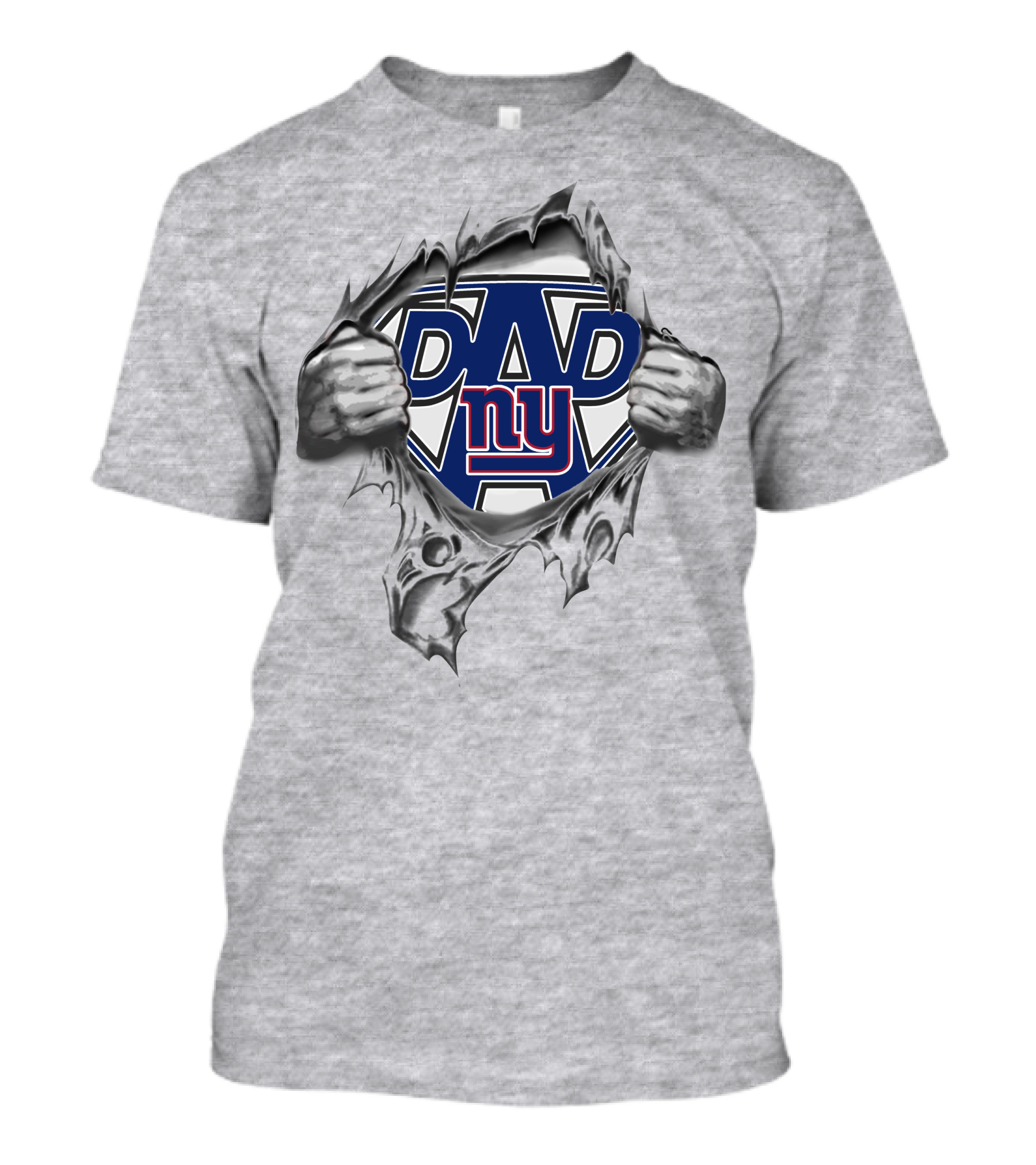 Super Dad Ny Giants Ripped Chest T-Shirt
