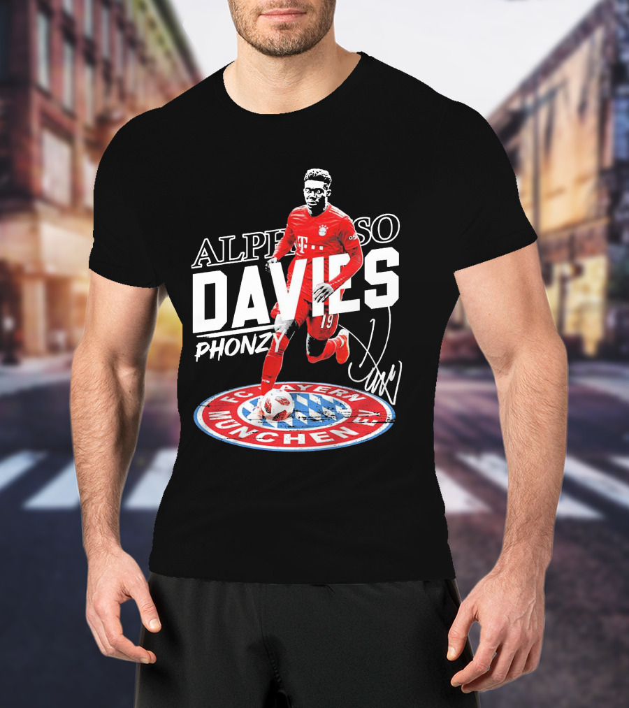 Alphonso Davies Phonzy FC Bayern Munchen Signature Soccer Jersey T-Shirt