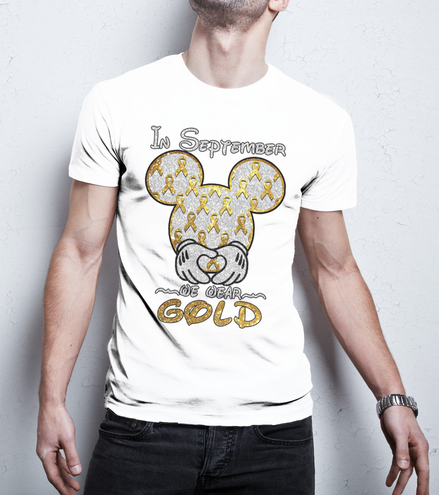 Mickey Mouse In September We Wear Gold Ribbons T-Shirt