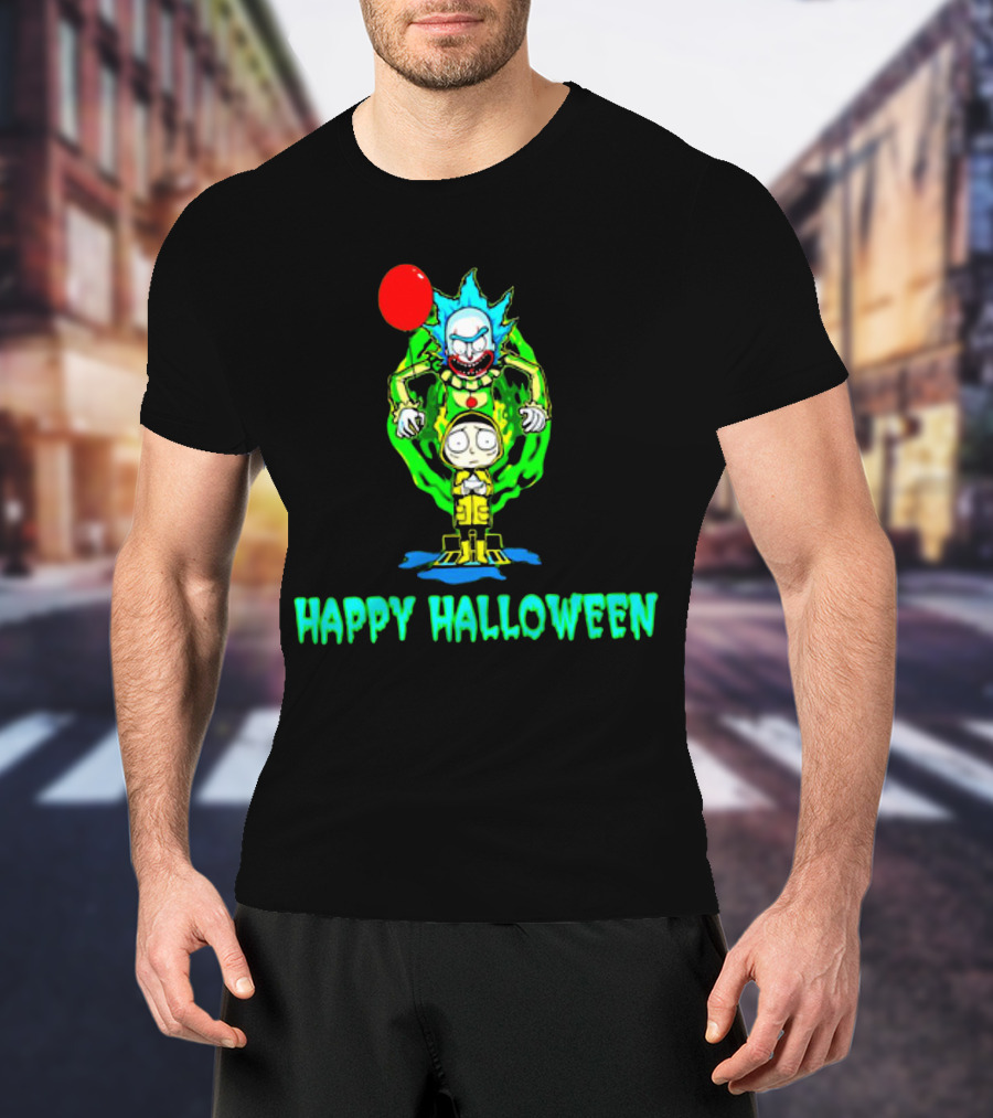 Happy Halloween Pennywise Rick And Morty T-Shirt