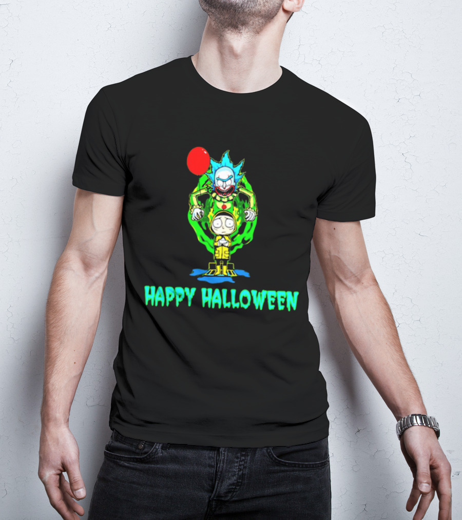 Happy Halloween Pennywise Rick And Morty T-Shirt