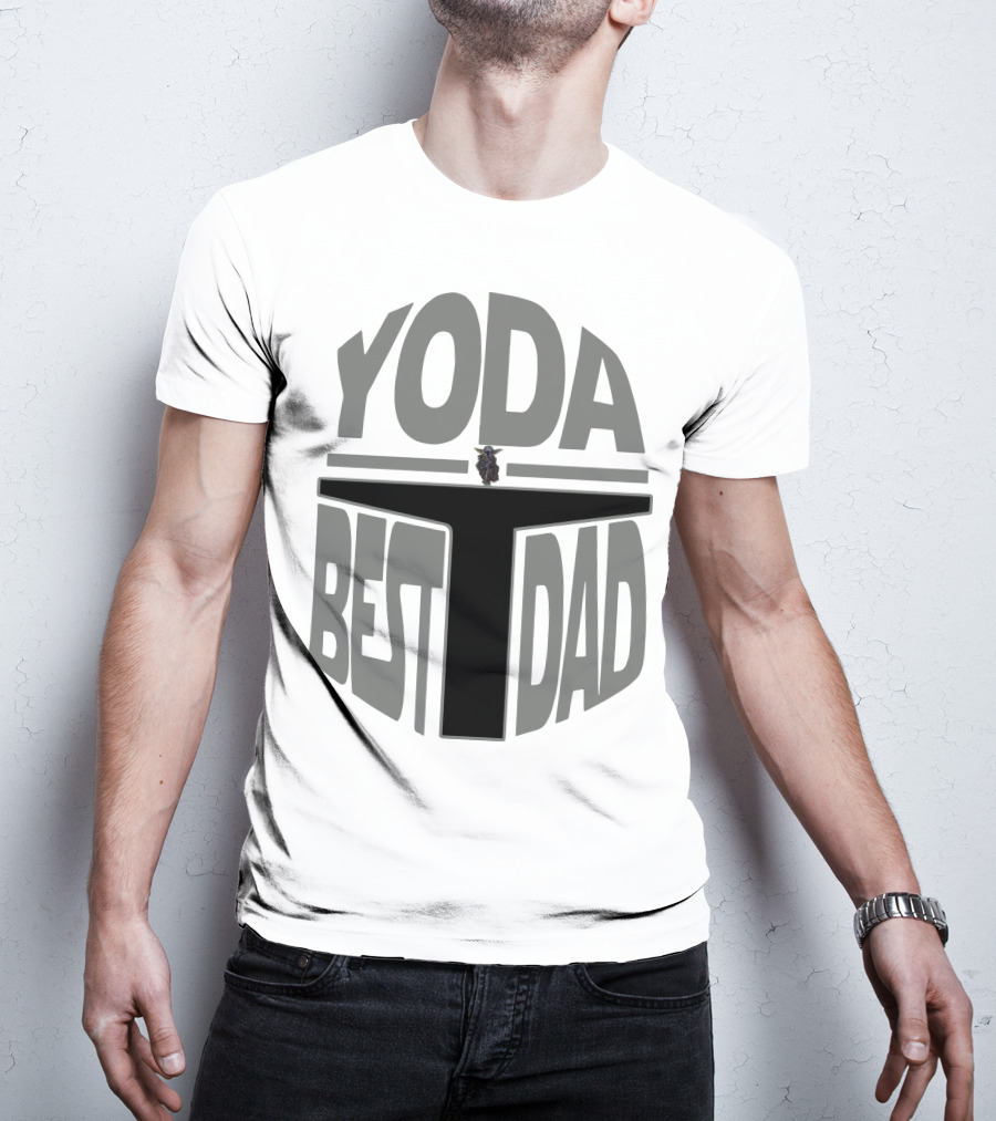 Yoda Best Dad The Mandalorian Helmet Baby Yoda T-Shirt